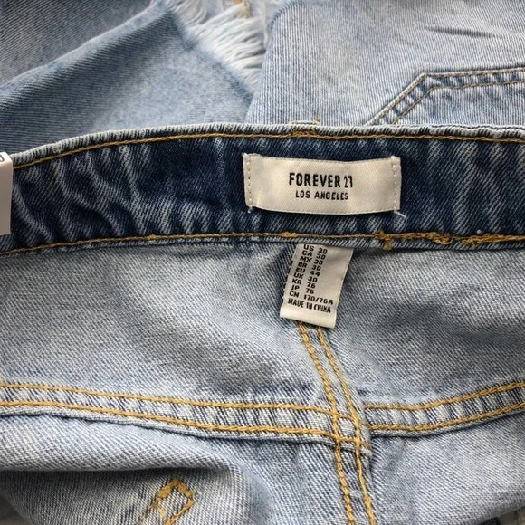 Distressed Denim Mini Skirt Size 30 - Picture 7 of 7